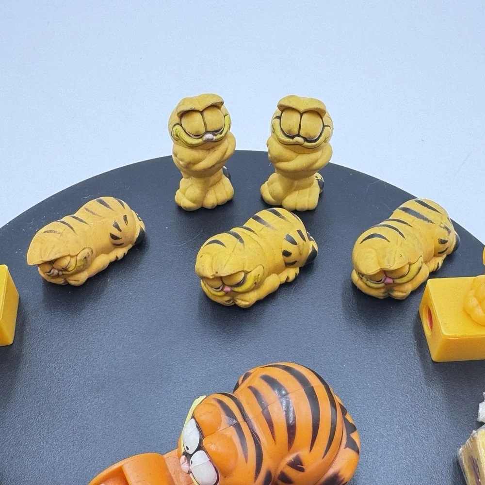 Vintage Garfield Cat 1978 Pencil Set Of 11 Erasers & Sharpeners Empire Berol USA